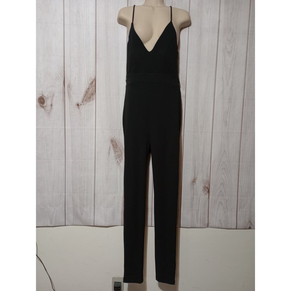 Mind Code Jumpsuit Ladies Large Black Sleeveless Lace Back‎